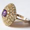 Vintage 8k Gold Patch Ring with Amethyst and Peridots, 1970s 4