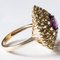 Vintage 8k Gold Patch Ring with Amethyst and Peridots, 1970s 8