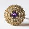 Vintage 8k Gold Patch Ring with Amethyst and Peridots, 1970s 2