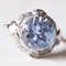 Vintage 18k White Gold Ring with Blue Spinel and Diamonds, 1940s 12