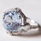 Vintage 18k White Gold Ring with Blue Spinel and Diamonds, 1940s 1