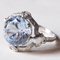 Vintage 18k White Gold Ring with Blue Spinel and Diamonds, 1940s, Image 1