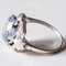 Vintage 18k White Gold Ring with Blue Spinel and Diamonds, 1940s 4