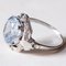 Vintage 18k White Gold Ring with Blue Spinel and Diamonds, 1940s 3