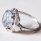Vintage 18k White Gold Ring with Blue Spinel and Diamonds, 1940s, Image 3