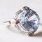 Vintage 18k White Gold Ring with Blue Spinel and Diamonds, 1940s 10