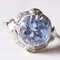 Anello vintage in oro bianco 18 carati con spinello blu e diamanti, anni '40, Immagine 11