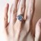 Vintage 18k White Gold Ring with Blue Spinel and Diamonds, 1940s 14