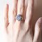 Vintage 18k White Gold Ring with Blue Spinel and Diamonds, 1940s 15