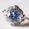 Vintage 18k White Gold Ring with Blue Spinel and Diamonds, 1940s 2