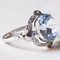 Vintage 18k White Gold Ring with Blue Spinel and Diamonds, 1940s 9