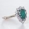 Vintage 18k White Gold Ring with Pear Shaped Emerald and Brilliant Cut Diamonds, 1960s 9