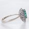 Vintage 18k White Gold Ring with Pear Shaped Emerald and Brilliant Cut Diamonds, 1960s 7