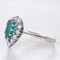 Vintage 18k White Gold Ring with Pear Shaped Emerald and Brilliant Cut Diamonds, 1960s 3