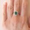 Vintage 18k White Gold Ring with Pear Shaped Emerald and Brilliant Cut Diamonds, 1960s 14