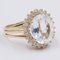 Vintage 14k Gold Aquamarine and Diamonds Daisy Ring, 1960s 2