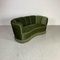 Vintage Danish Dark Green Banana Sofa, 1930s 2