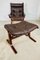 Vintage Norwegian Leather Seista Chair & Ottoman by Ingmar Relling, Image 2