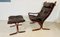 Chaise et Ottomane Seista Vintage en Cuir par Ingmar Relling, Norvège 1