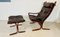 Vintage Norwegian Leather Seista Chair & Ottoman by Ingmar Relling, Image 1