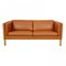 2335 2-Sitzer Sofa aus cognacfarbenem Anilinleder von Børge Mogensen für Fredericia, 1990er 1