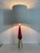Lampes de Bureau Dorées et Rouges en Verre de Murano de Simoeng, Set de 2 3