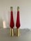 Gold and Red Table Lamps in Murano Glass from Simoeng, Set of 2 1