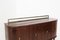 Credenza Mid-Century in ottone, legno e vetro, anni '50, Immagine 12