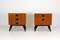 Mid-Century Nightstands with White Glass Tops by Jindrich Halabala for UP Zavody, 1950s, Set of 2 2