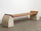 Large American Traaf Bench in Walnut and Granito Stone by Tim Vranken 1
