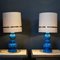 Italian Rimini Blue Ceramic Table Lamps, 1970s, Set of 2 2