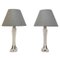 Lampes de Bureau Blanches de Flygsfors, 1960s, Set de 2 1