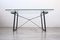 Iron Tie Desk Table with Glass Top, 1980s 2