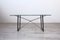 Iron Tie Desk Table with Glass Top, 1980s, Image 1