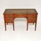 Edwardian Inlaid Satin Wood Desk with Leather Top 1