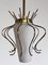 Italienische Mid-Century Hängelampe aus Opalglas mit Messing Details, 1950er 5