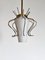 Italienische Mid-Century Hängelampe aus Opalglas mit Messing Details, 1950er 9