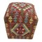 Vintage Kilim Rug Pouf 1