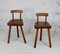 French Tripod Stools with Brutalist Backs, 1960s, Set of 2 11