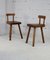 French Tripod Stools with Brutalist Backs, 1960s, Set of 2 14