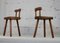 French Tripod Stools with Brutalist Backs, 1960s, Set of 2 10