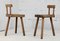 French Tripod Stools with Brutalist Backs, 1960s, Set of 2 1
