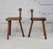 French Tripod Stools with Brutalist Backs, 1960s, Set of 2 5