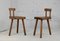 French Tripod Stools with Brutalist Backs, 1960s, Set of 2 7
