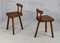 French Tripod Stools with Brutalist Backs, 1960s, Set of 2, Image 13