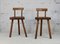French Tripod Stools with Brutalist Backs, 1960s, Set of 2 12