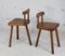 French Tripod Stools with Brutalist Backs, 1960s, Set of 2 9