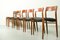 Warm Teak No. 77 Chairs and Dining Table No. 15 by Niels O. Møller, 1960s, Set of 7 2