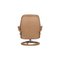 Chaise Sunrise et Repose-Pieds en Cuir Beige, Set de 2 10