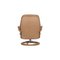 Sunrise Chair and Footstool in Beige Leather, Set of 2, Image 10